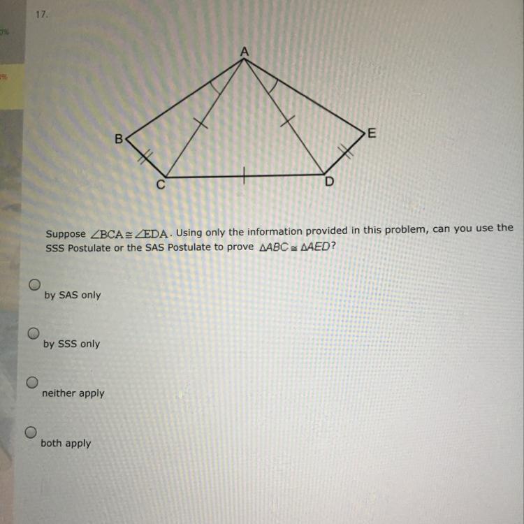 State Whether Abc And Aed Are Congruent