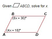 Given Abcd, Solve For X. Please Show Me How You Did It Too, If Possible. Thank You!!! - Brainly.com