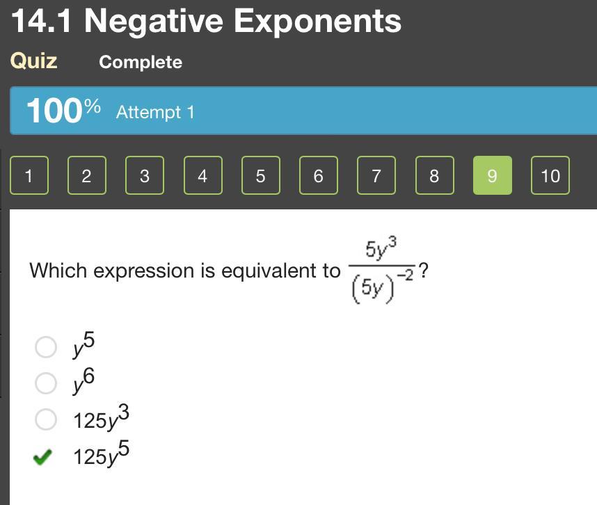 Which expression is equivalent to StartFraction 5 y cubed Over (5 y