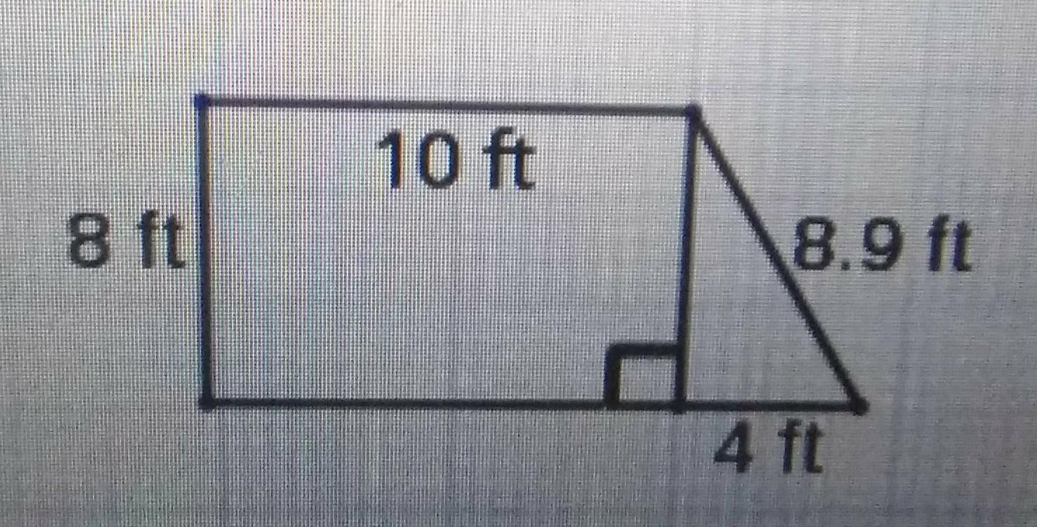 Calculate the perimeter of this figureto the nearest tenth.