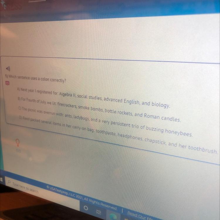 Which Sentences Uses A Colon Correctly - Brainly.com