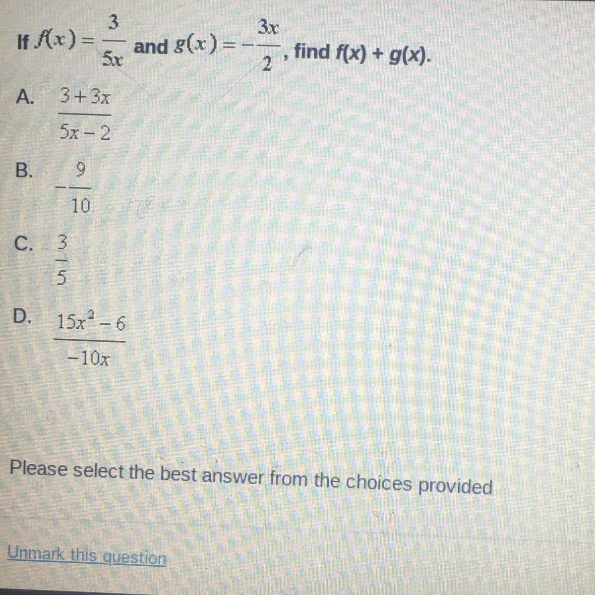 Pls Help If F X 3 5x And G X 3x 2 Find F X G X