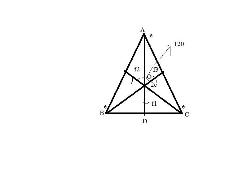 Three equal charges of magnitude 'e' are located at the