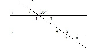 Line R Is Parallel To Line T. Find M Angle 5 45 35 135 145 - Brainly.com