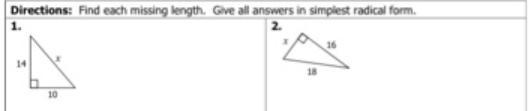 has anyone done Unit 12 Trigonometry Homework 1 Pythagorean Theorem 2