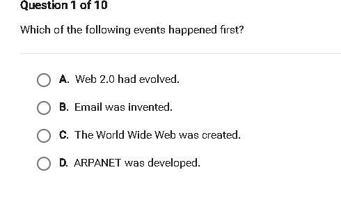 🖥️Which Of The Following Events Happened First? - Brainly.com