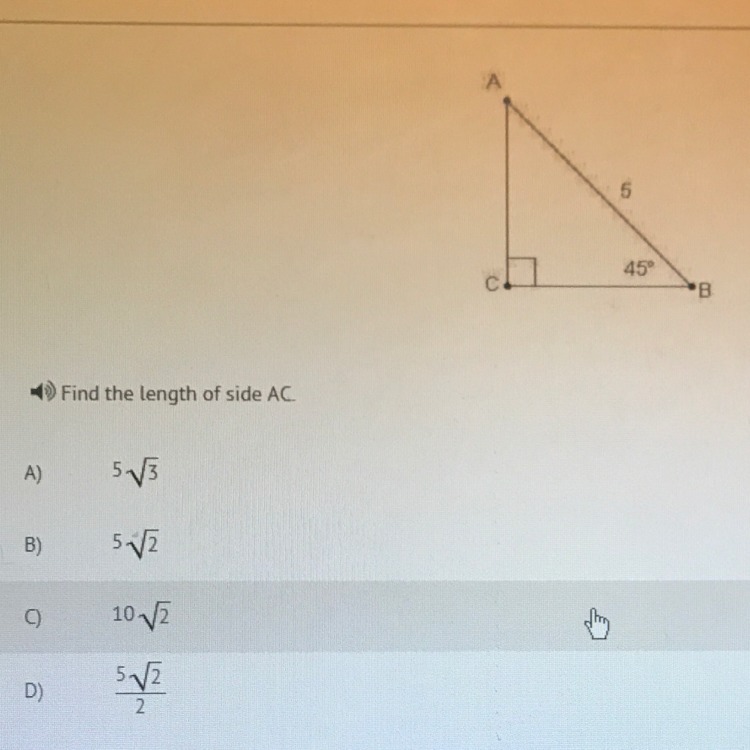 Find the length of side AC