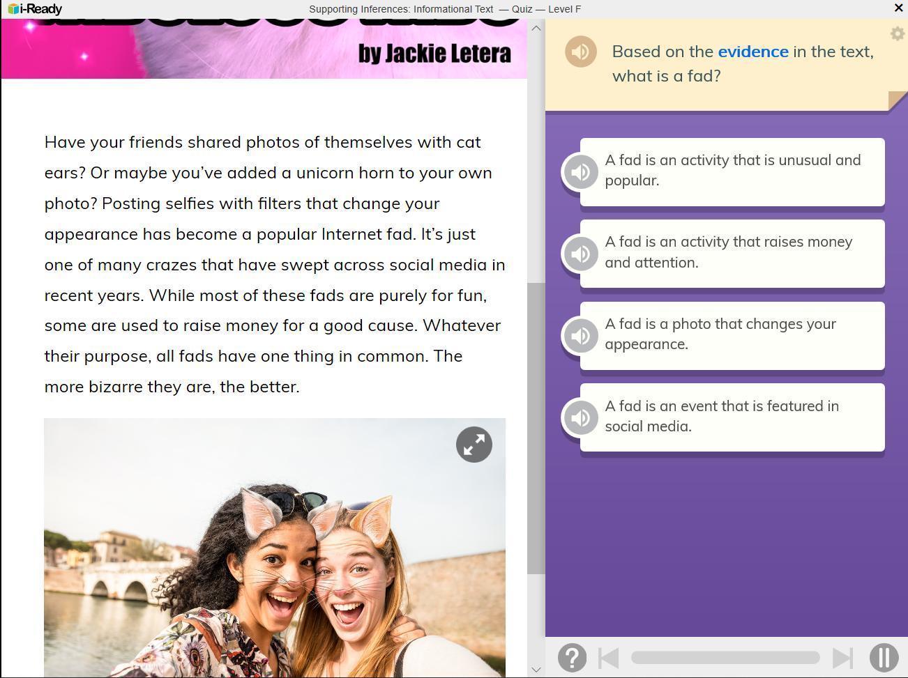 Based on the evidence in the text, what is a fad?