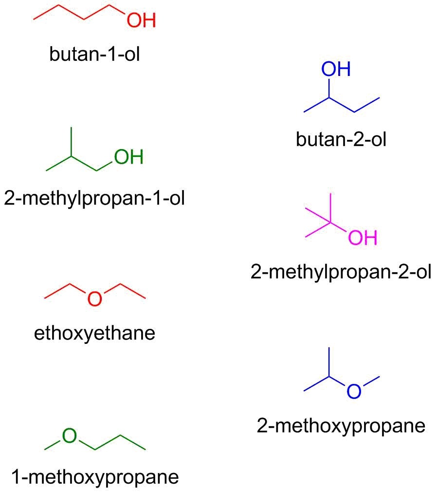 Which compound is an isomer C4H9OH