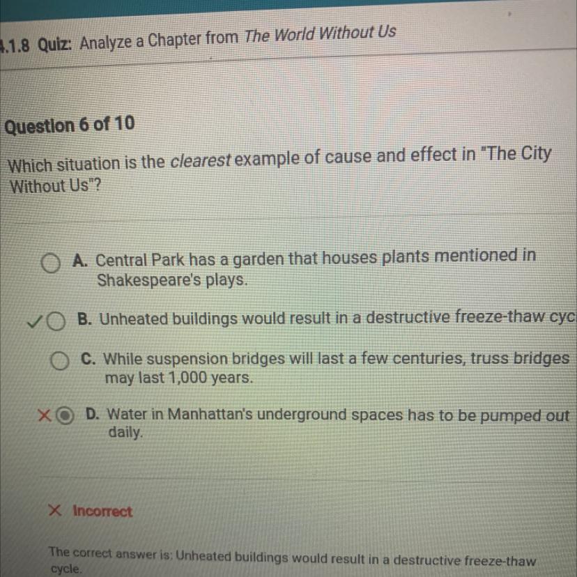 Which situation is the clearest example of cause and effect in "The