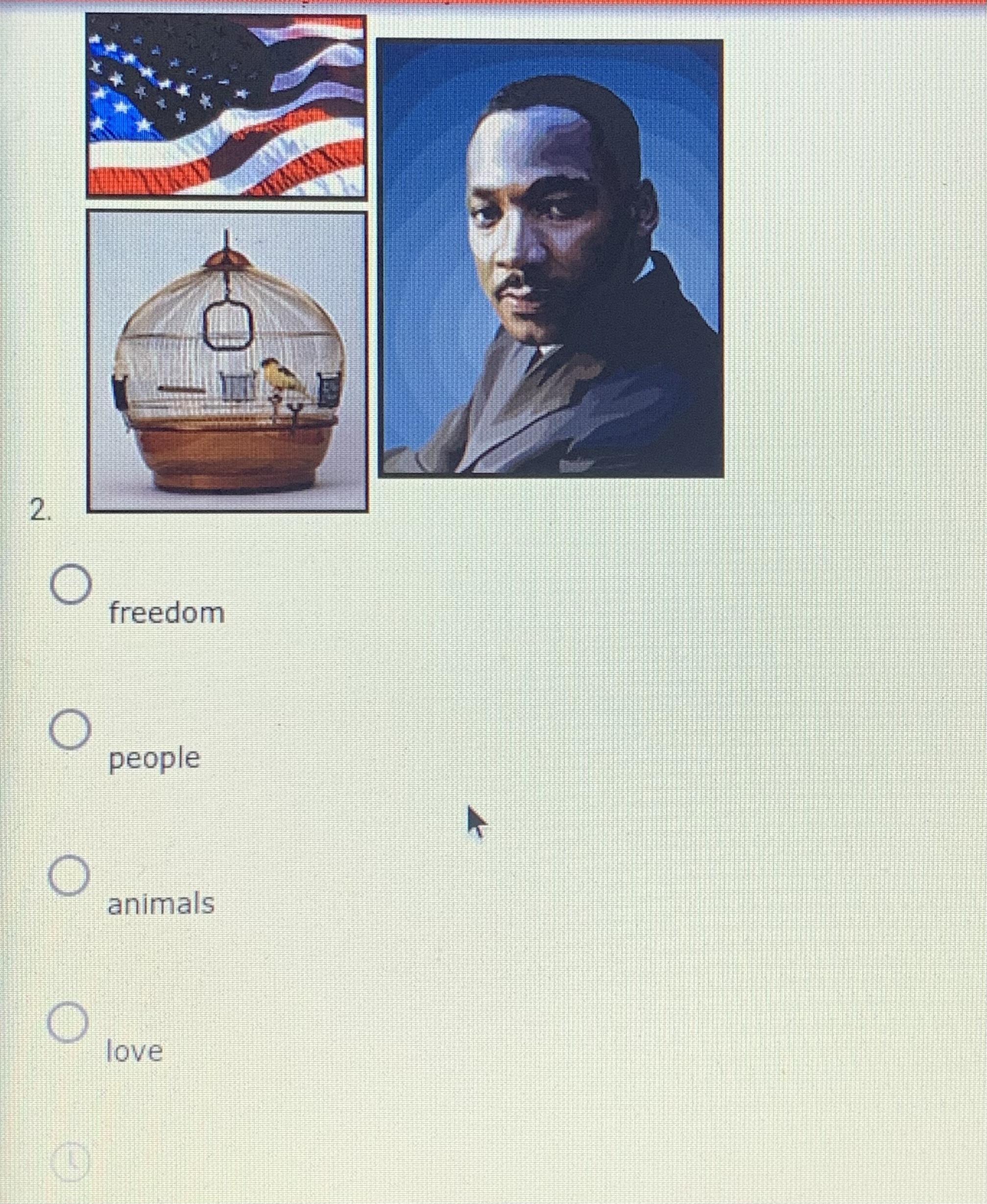 What do these symbols represent? Freedom People Animals Love