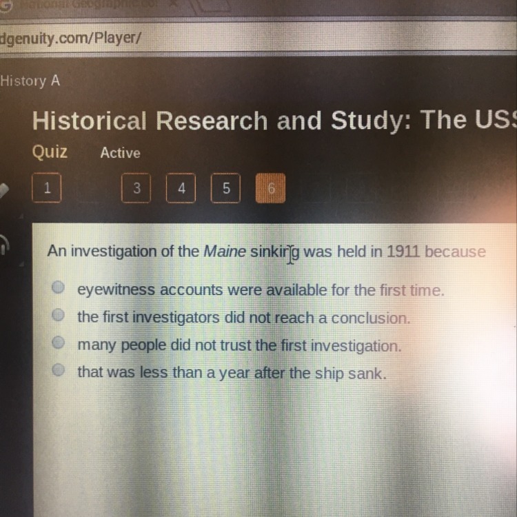 And Investigation Of The Maine Sinking Was Held In 1911 Because - Brainly.com
