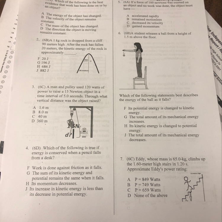 Which of the following is the best evidence that work has been done on