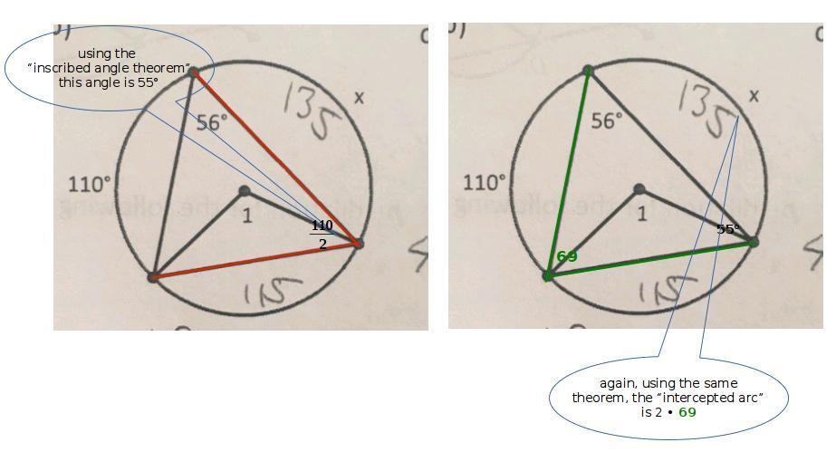 How to solve for the measure of arc x.