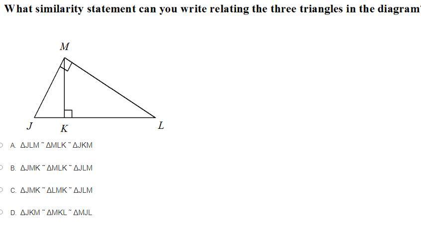 📈What Similarity Statement Can You Write Relating The Three Triangles In The Diagram. - Brainly.com