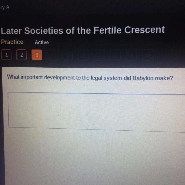 Whet important development to the legal system did Babylon make