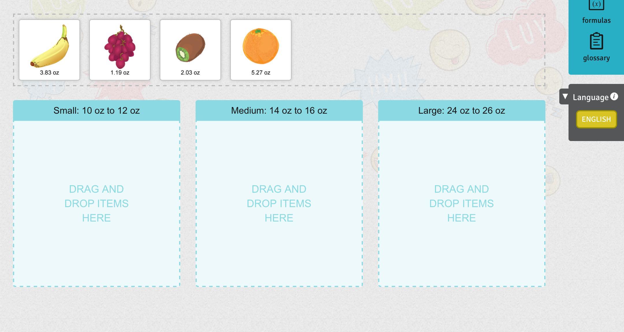 A gift shop offers three different sizes of fruit baskets. A small basket contains 10 to 12