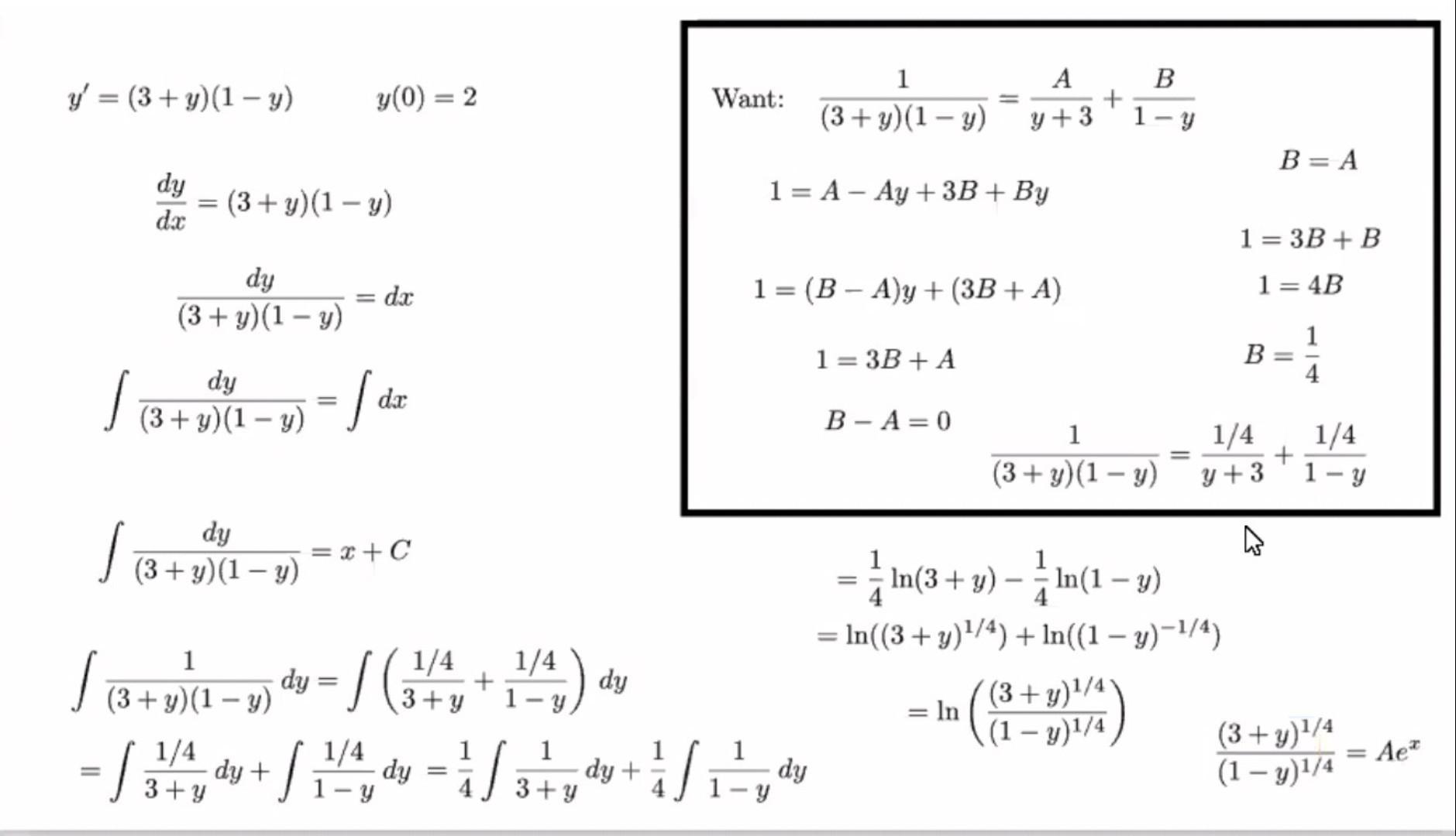 Problem 4 Solve the initial value problem[tex]y' = (y + 1