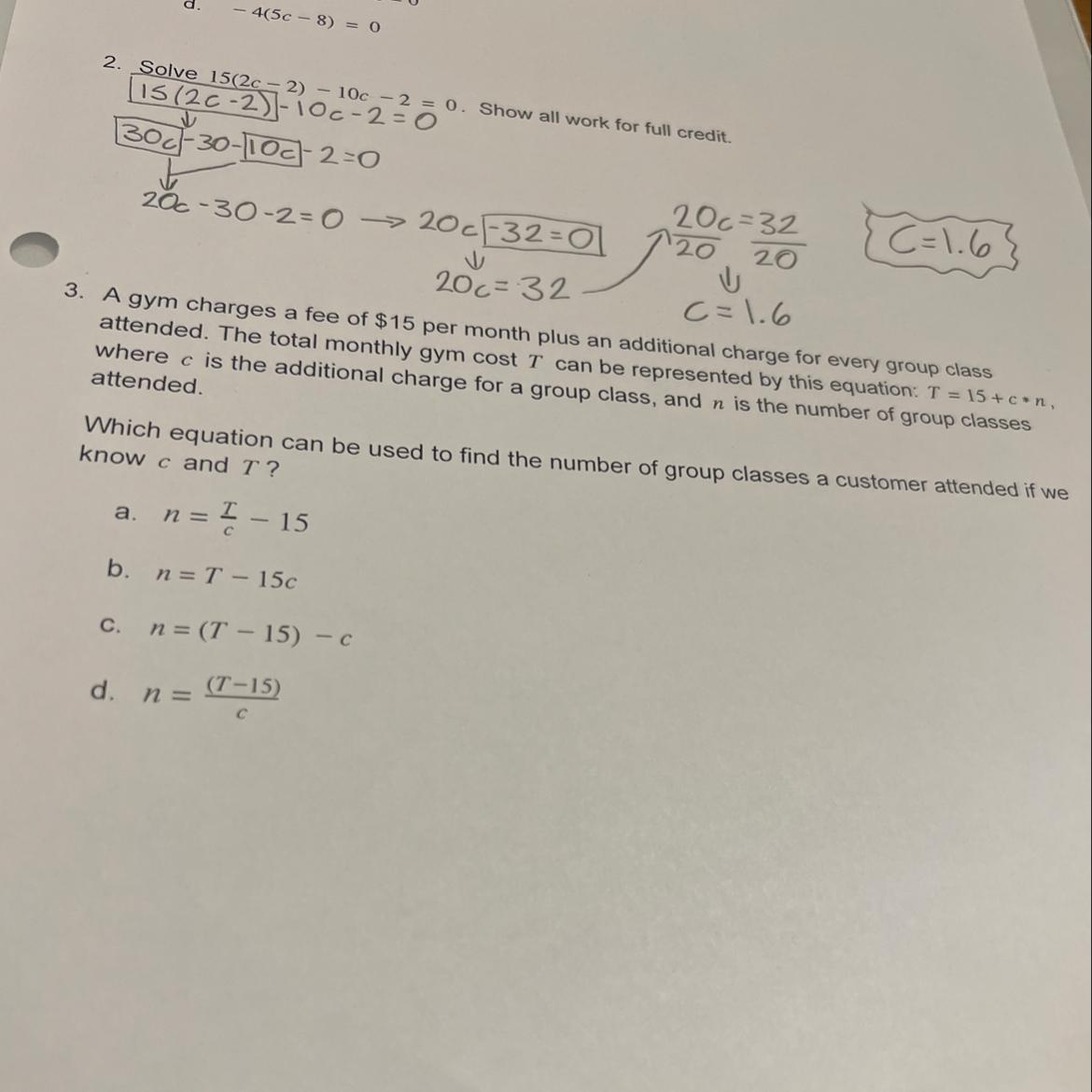 3. A gym charges a fee of 15 per month plus an additional charge for