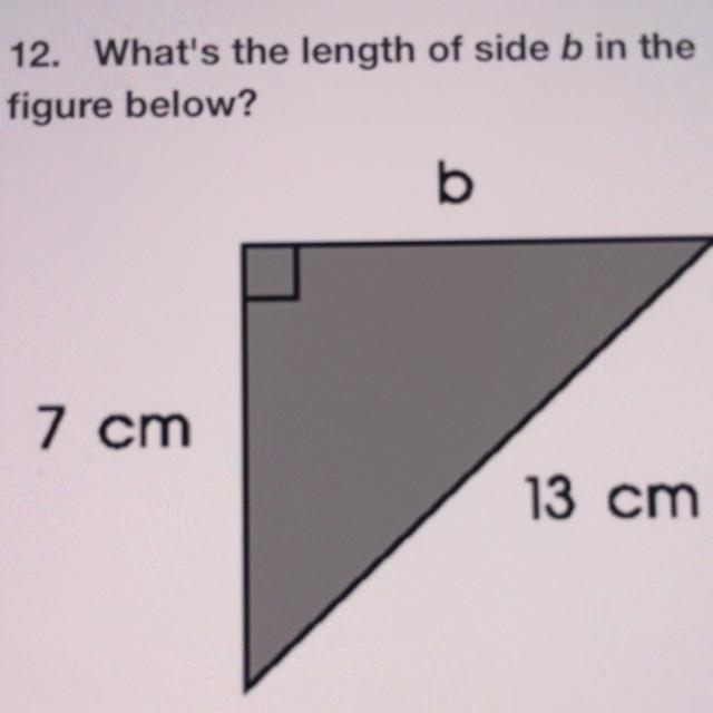 What's the length of side b in the figure below? A. 6 centimeters B