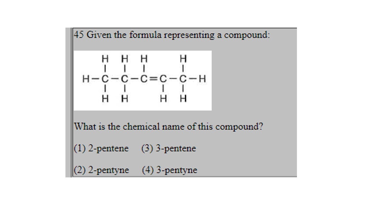 Given the formula representing a compound what is a chemical name of