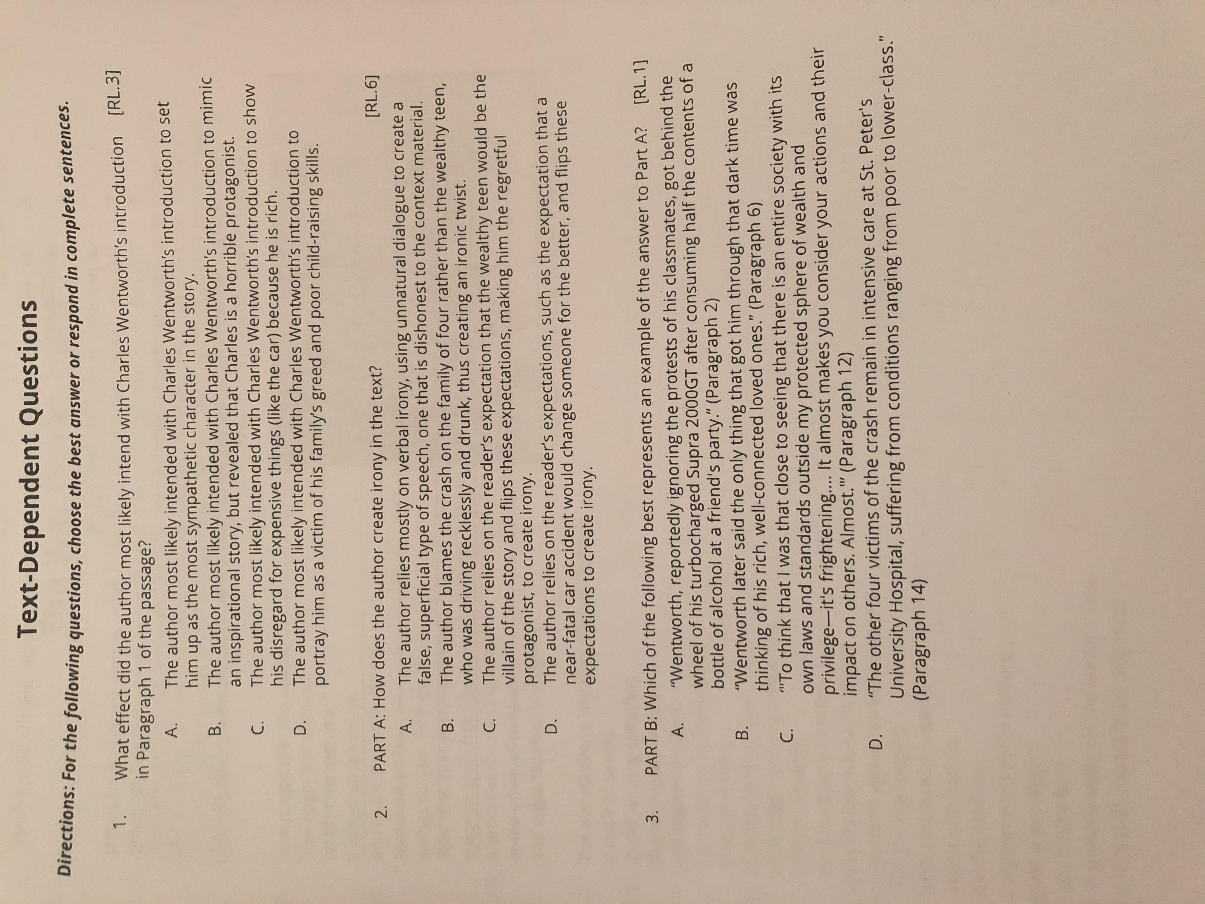 helpppp, i dont know any of these, there from “ wealthy teen nearly