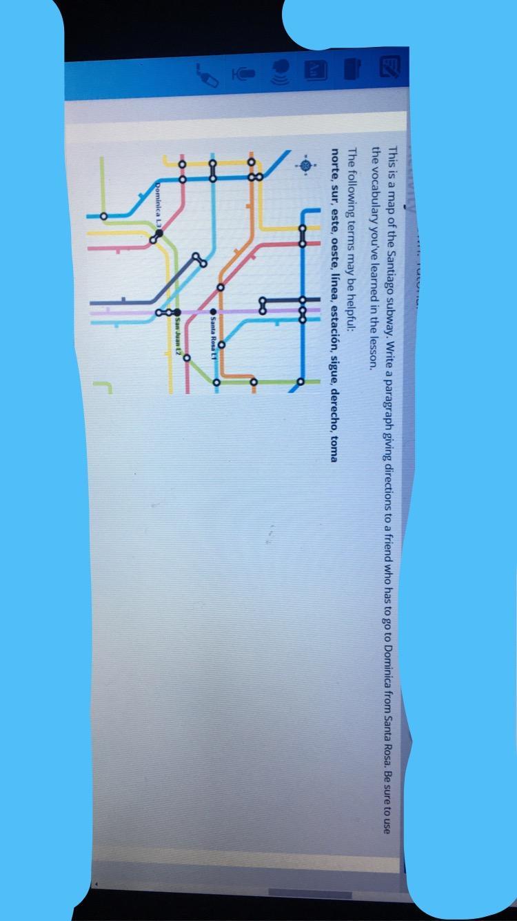 This is a map of the Santiago subway. Write a paragraph giving