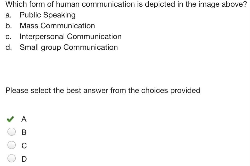 Which form of human communication is depicted in the image above? a Which form of human communication is depicted in the image above? a