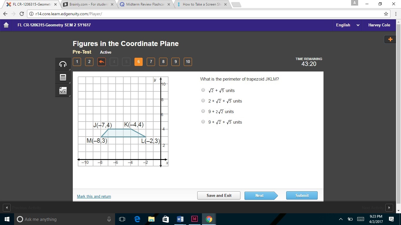 What Is The Perimeter Of Trapezoid Jklm? - Brainly.com