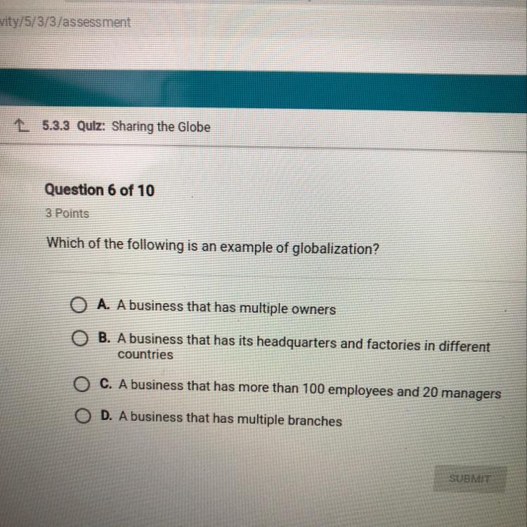 which of the following is an example of globalization