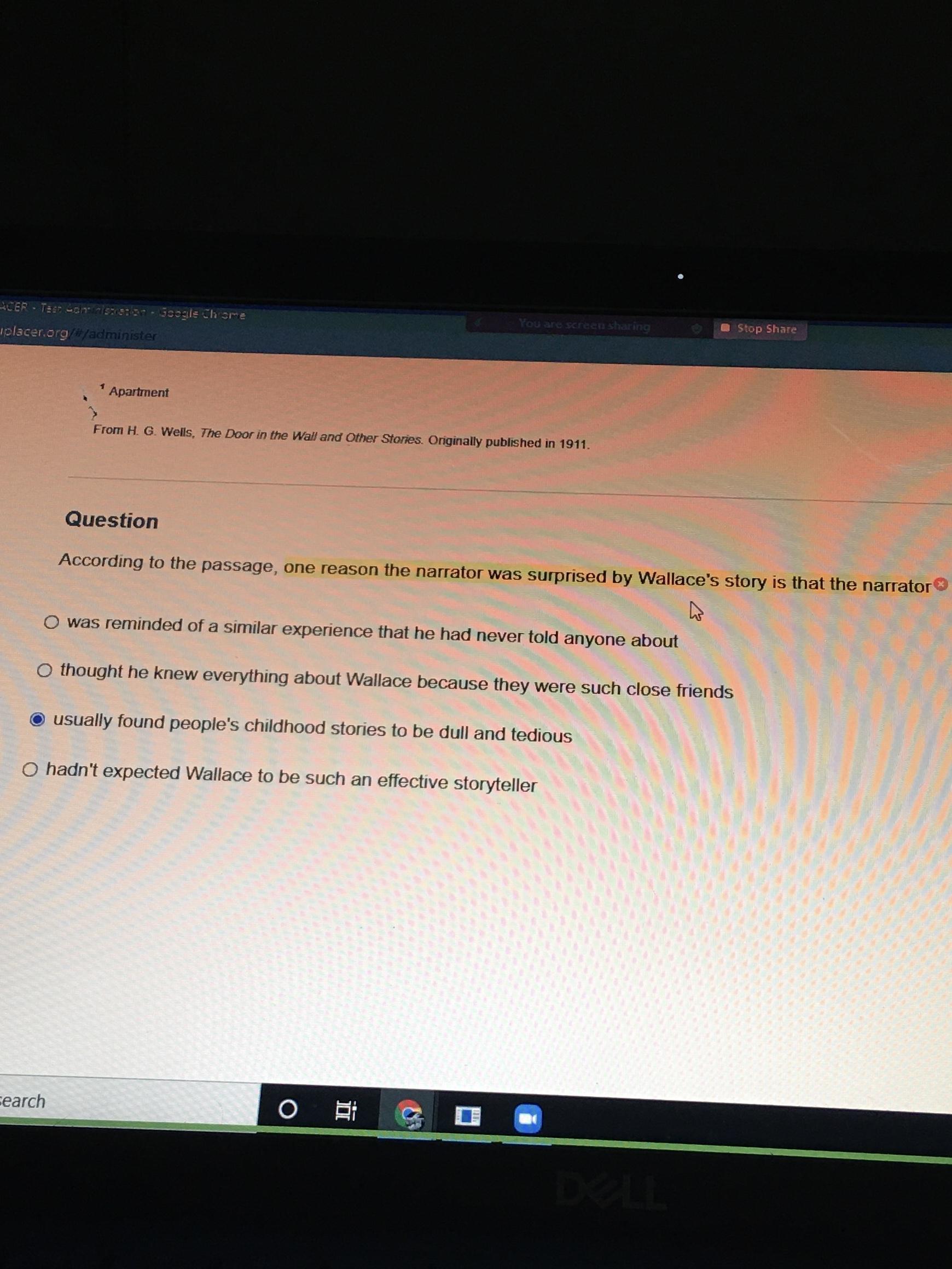 One reason the narrator was surprised by Wallace story is that the