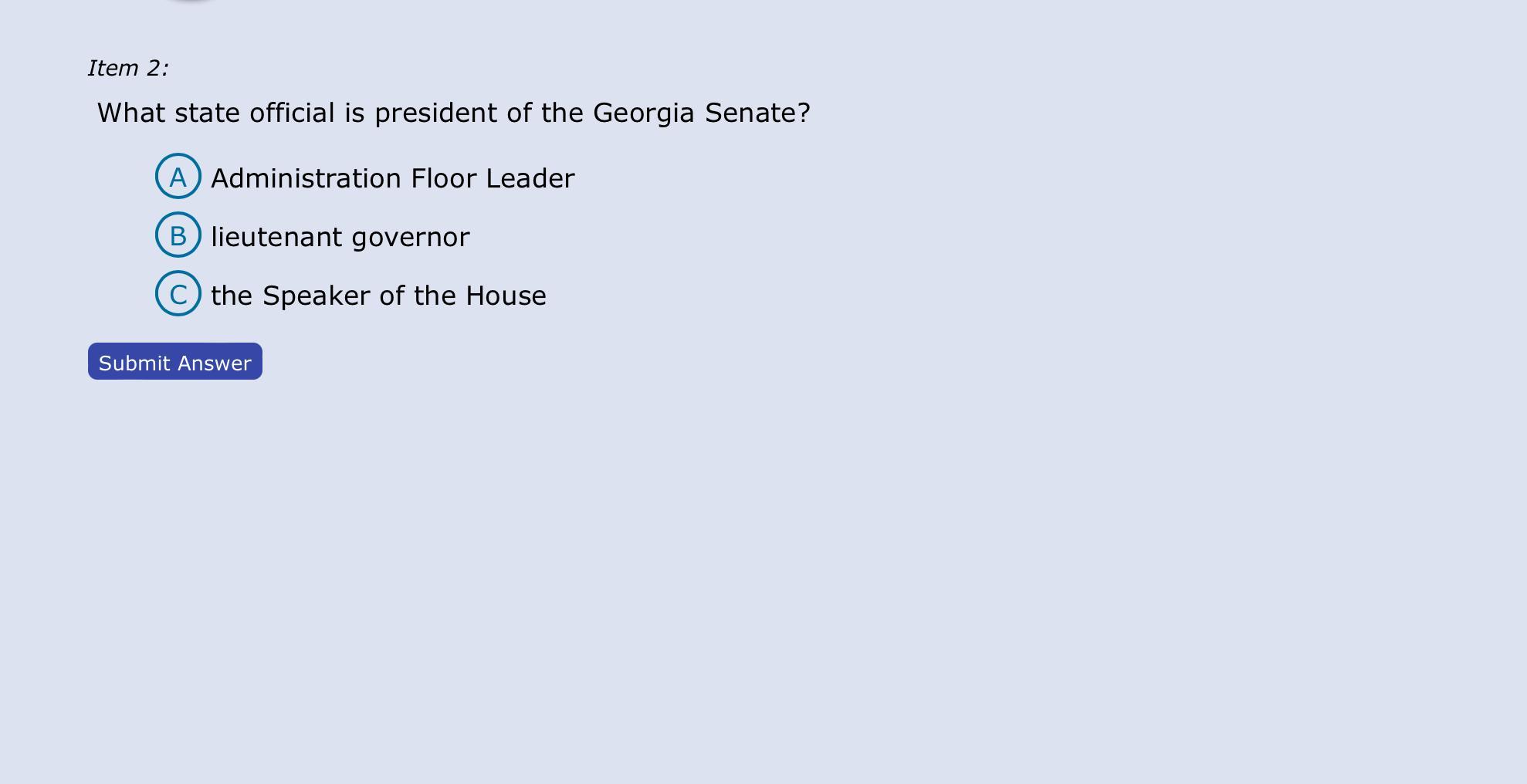 What state official is president of the Senate? A