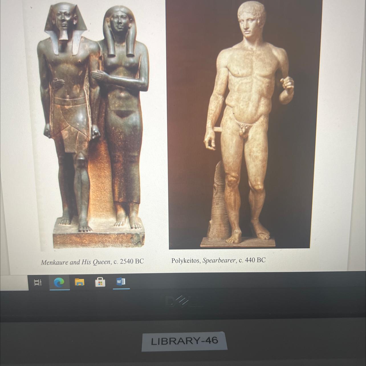 2. Compare the two sculptures below from ancient Egypt (left) and