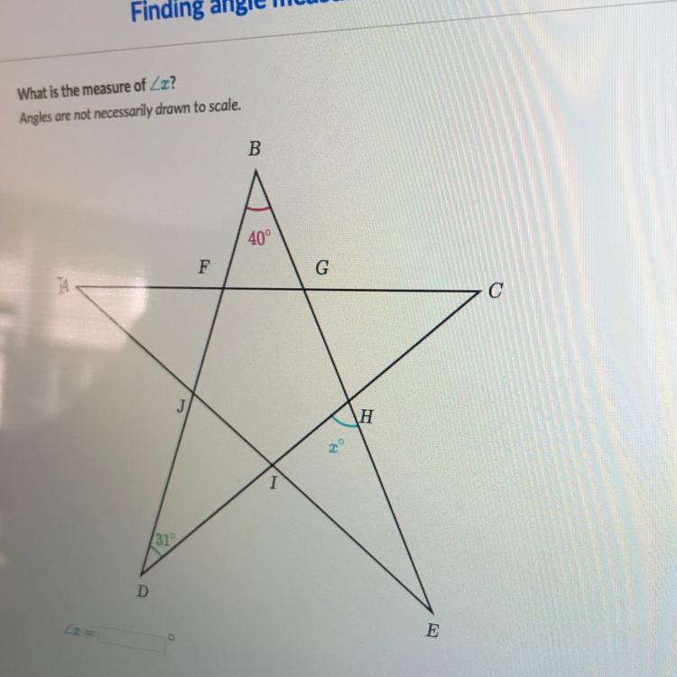 📈what is the measure of X? angles are not necessarily drawn to scale