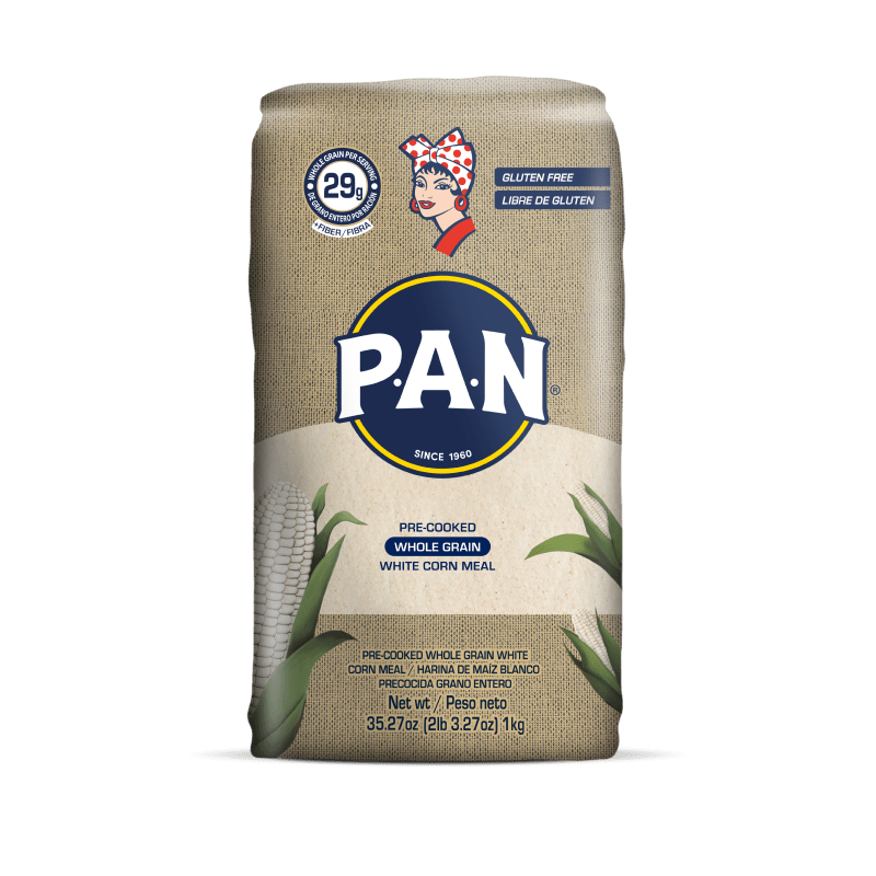 P.A.N. PRECOOKED WHOLE GRAIN WHITE CORN MEAL 2LB. (GLUTEN FREE) P.A.N. USA