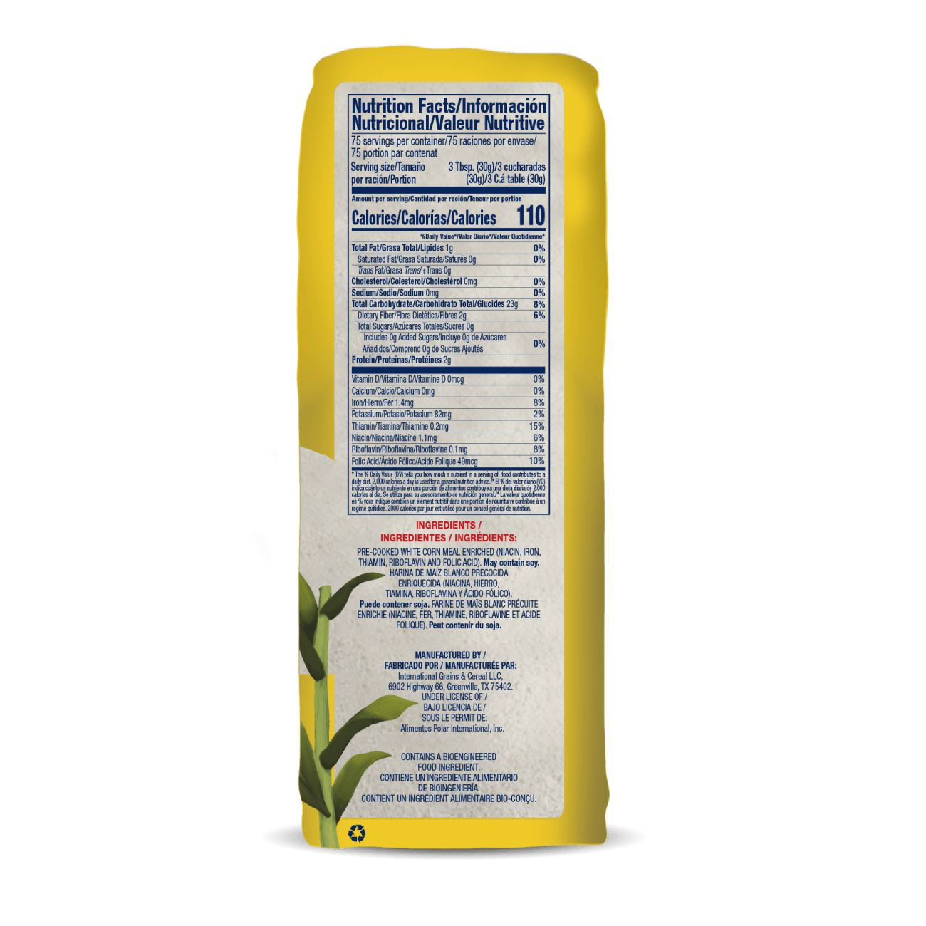 P.A.N. PRECOOKED WHITE CORN MEAL 5LB (GLUTEN FREE) P.A.N. USA