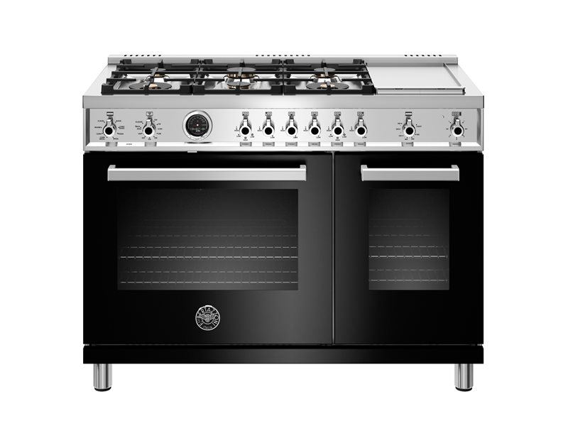 48 inch Dual Fuel Range, 6 Brass Burners and Griddle , Electric Self