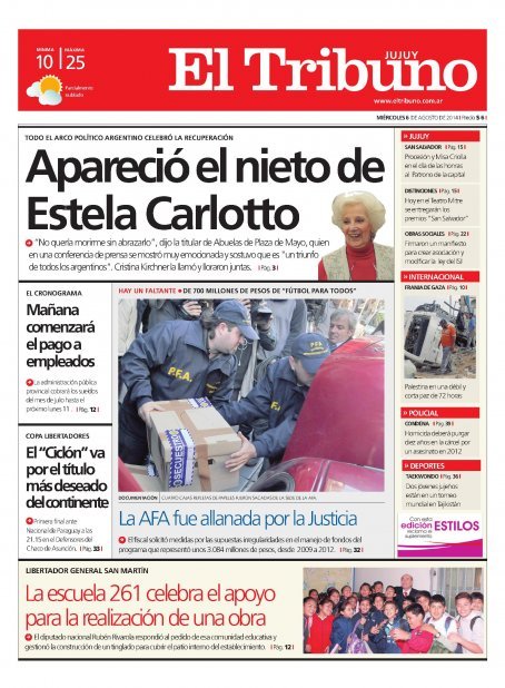 Tapa El Tribuno De Jujuy