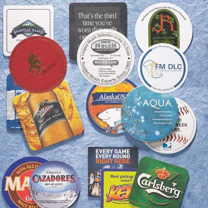 Coasters Plus Standard Shapes of Custom Printed Coasters