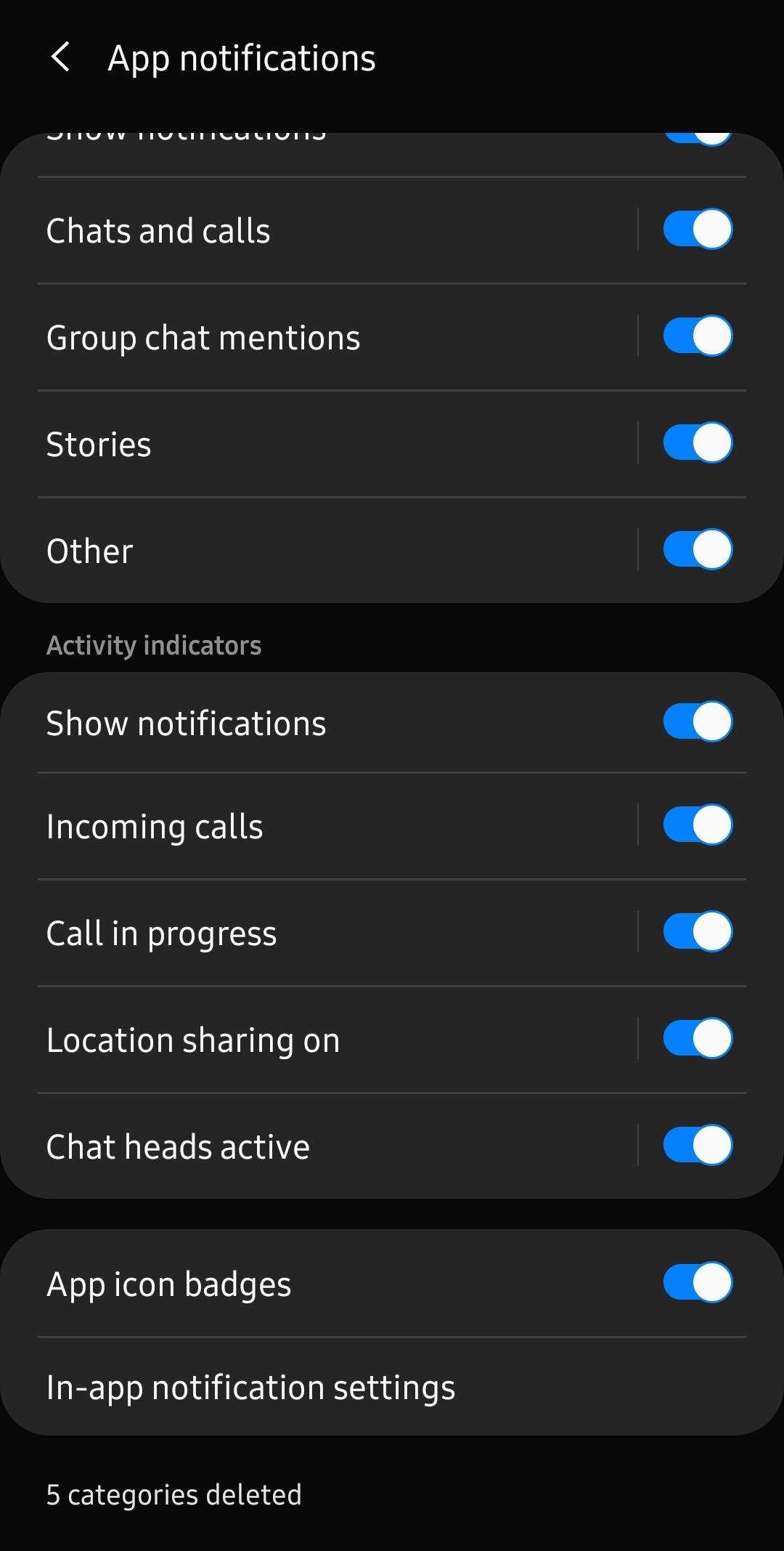 Solved Categories deleted in notification settings Samsung Community