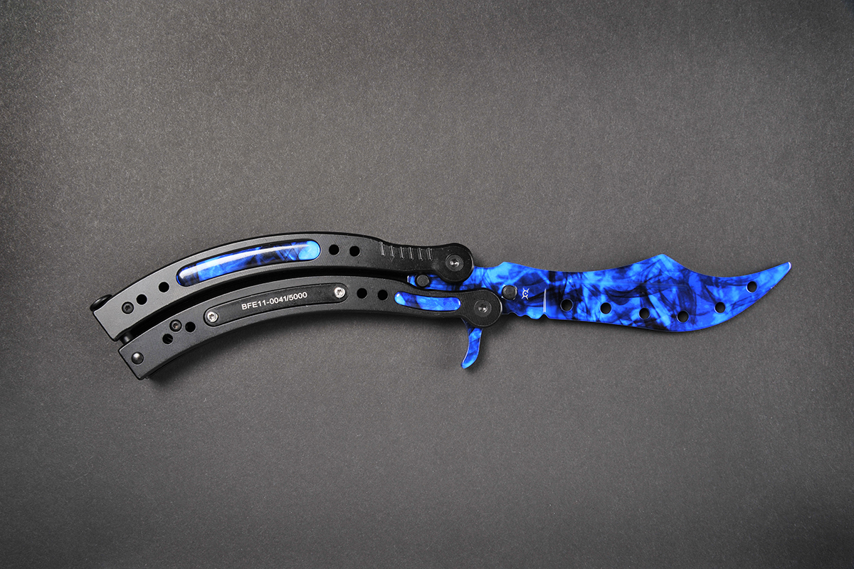 Butterfly Elite Sapphire Knife • FADECASE