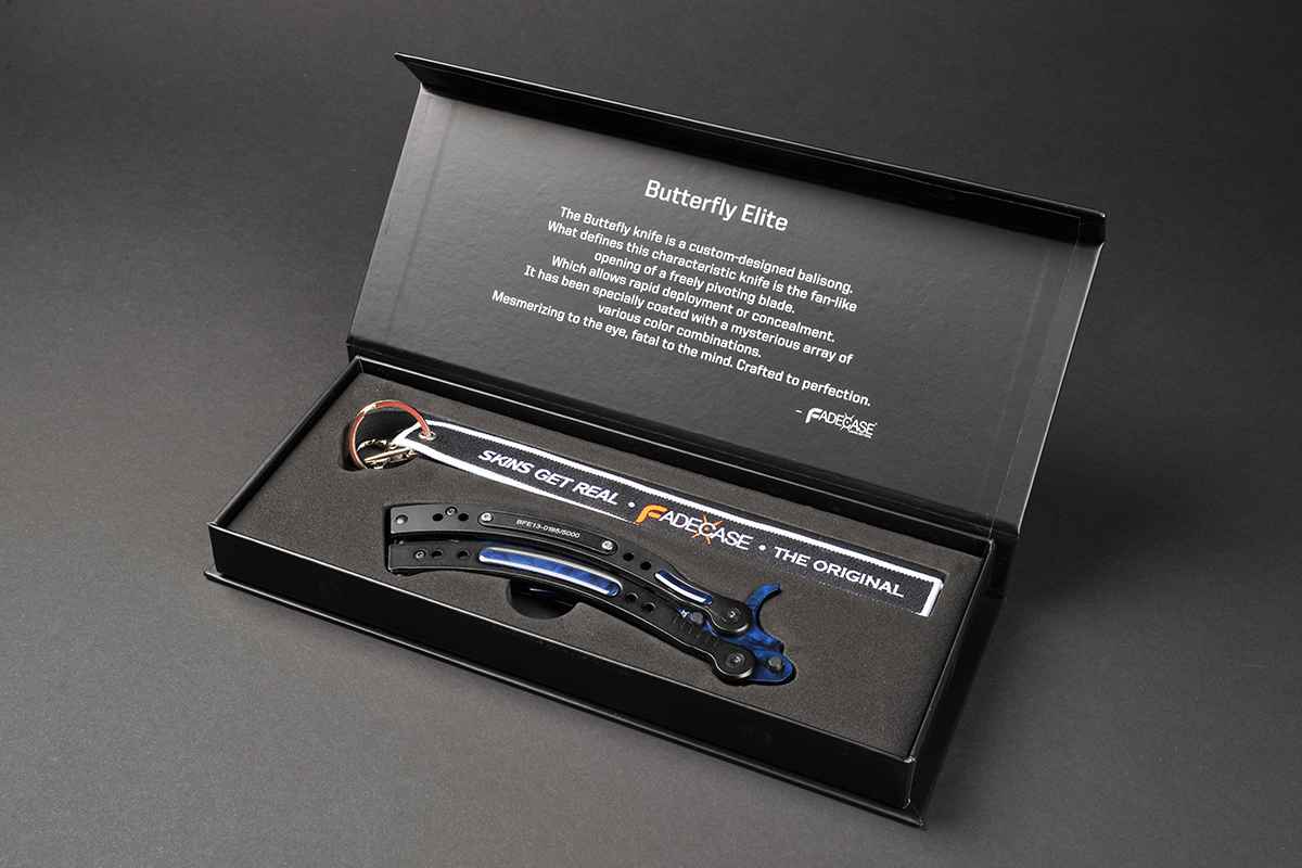 Butterfly Elite Sapphire Knife • FADECASE