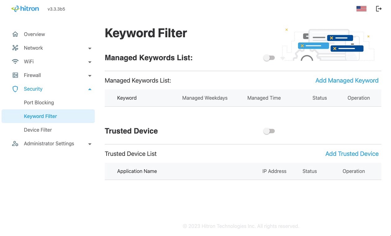 Keyword Filter Hitron Americas