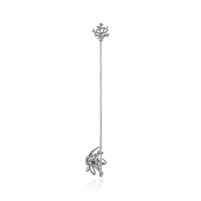 Octopus Swizzle Stick in Silver Patrick Mavros