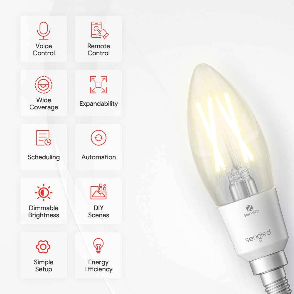 Sengled Zigbee Candle White B11/E12 Bulb Elegant and Smart Lighting