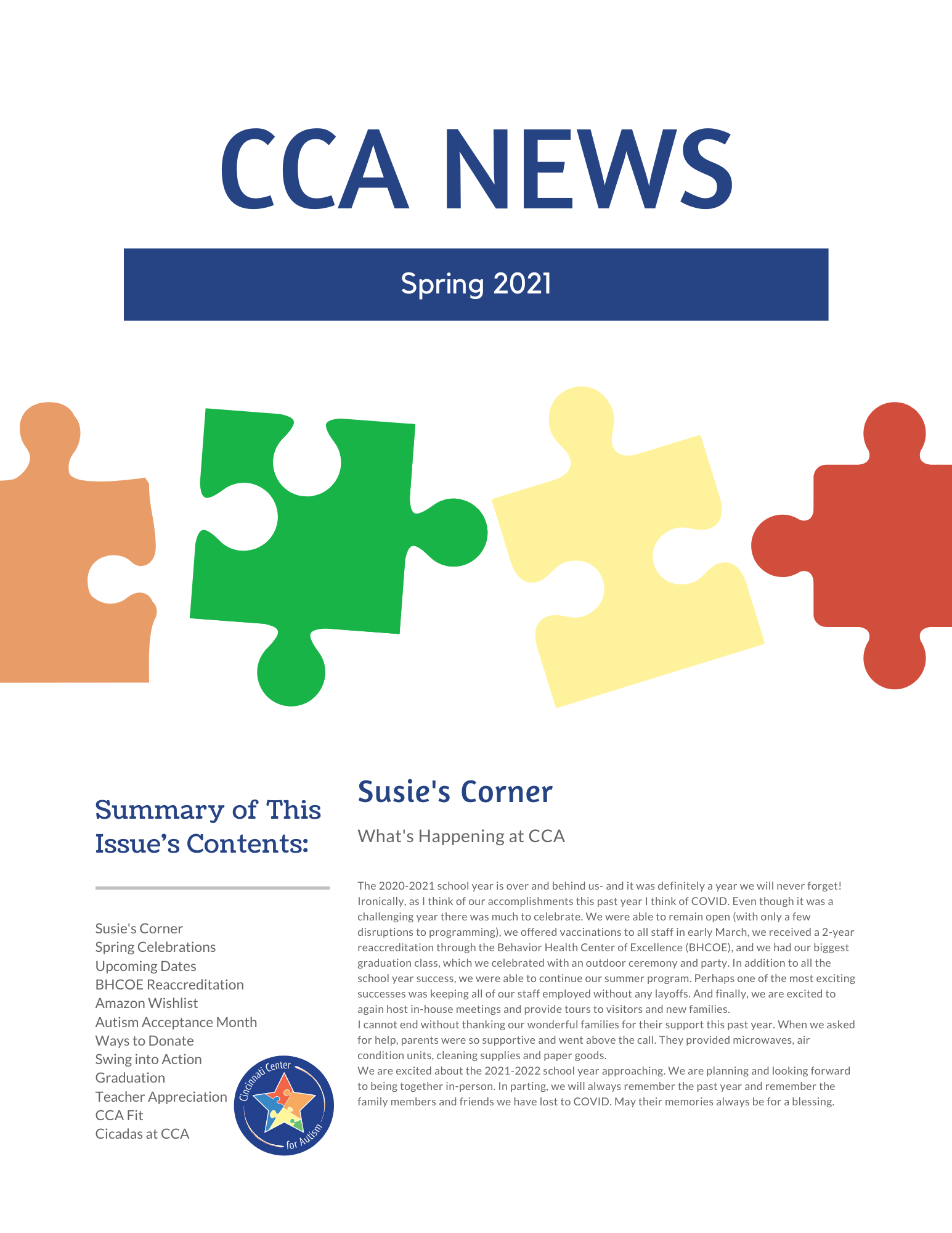 cca spring 2023 News - Cincinnati Center For Autism