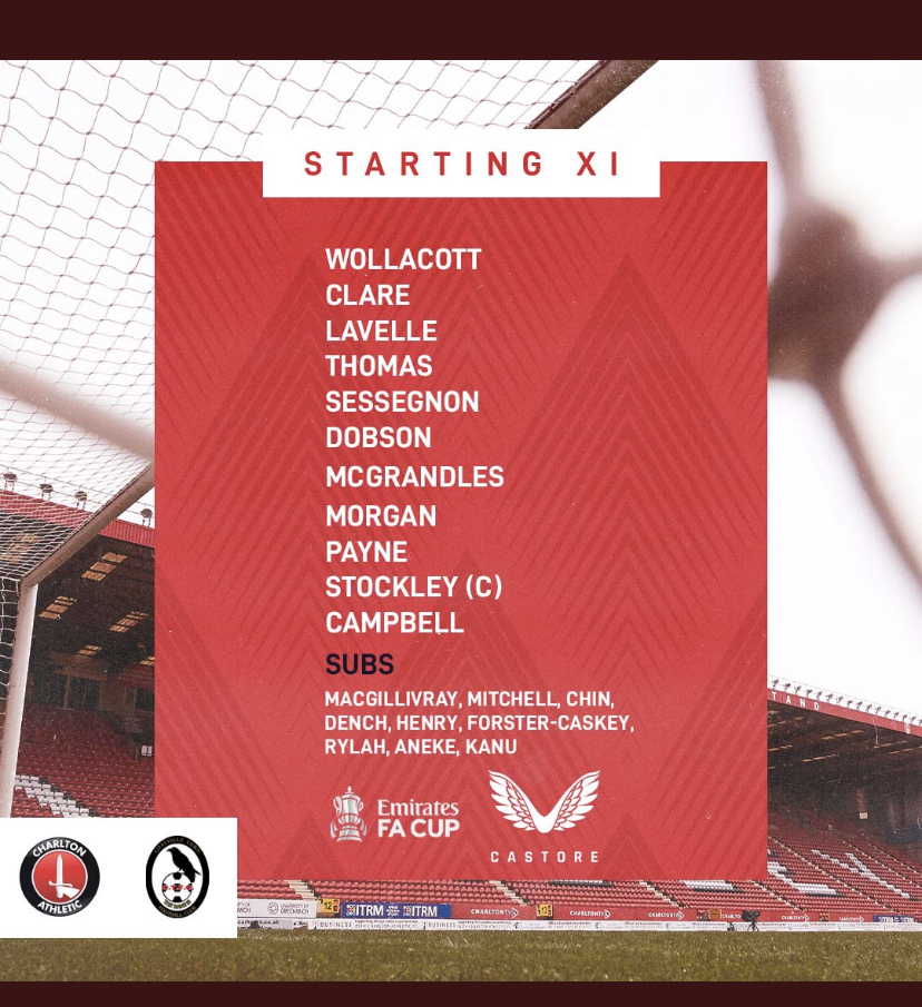 Match Thread (+post p.12) Charlton Athletic vs Coalville Town (FA Cup
