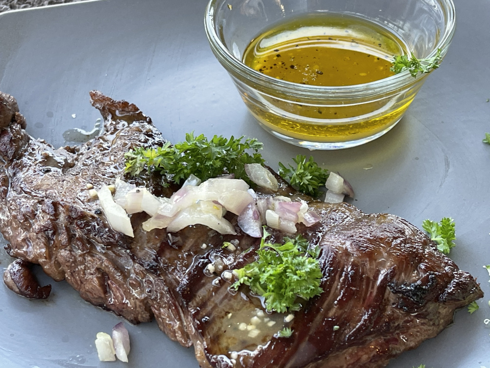 Cuban Skirt Steak with Mojo and Home Garden Salad — Big Green Egg Forum