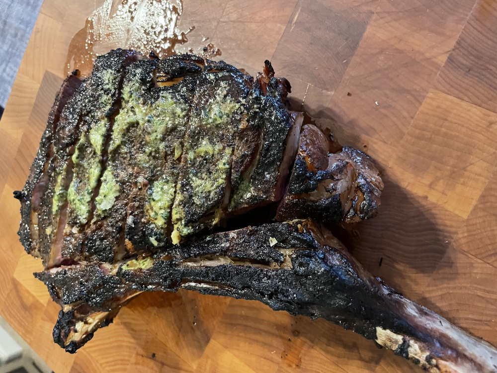 Tomahawk steak — Big Green Egg EGGhead Forum The Ultimate Cooking