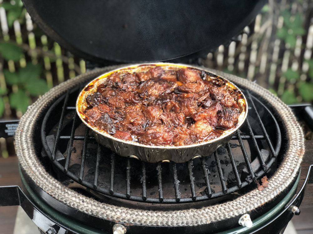 Brisket burnt ends in progress.... — Big Green Egg Forum